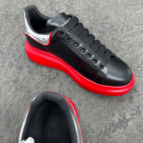 Alexander McQueen Black, Red & Silver Men's and Women's Sneakers - Picture 5 of 9